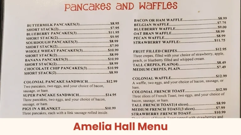 Amelia Hall Menu