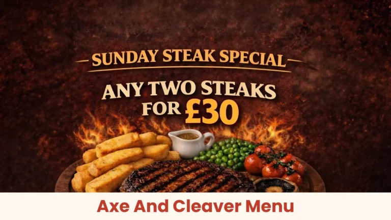 Axe And Cleaver Menu