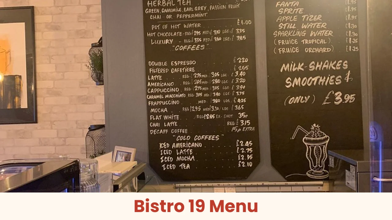 Bistro 19 Menu