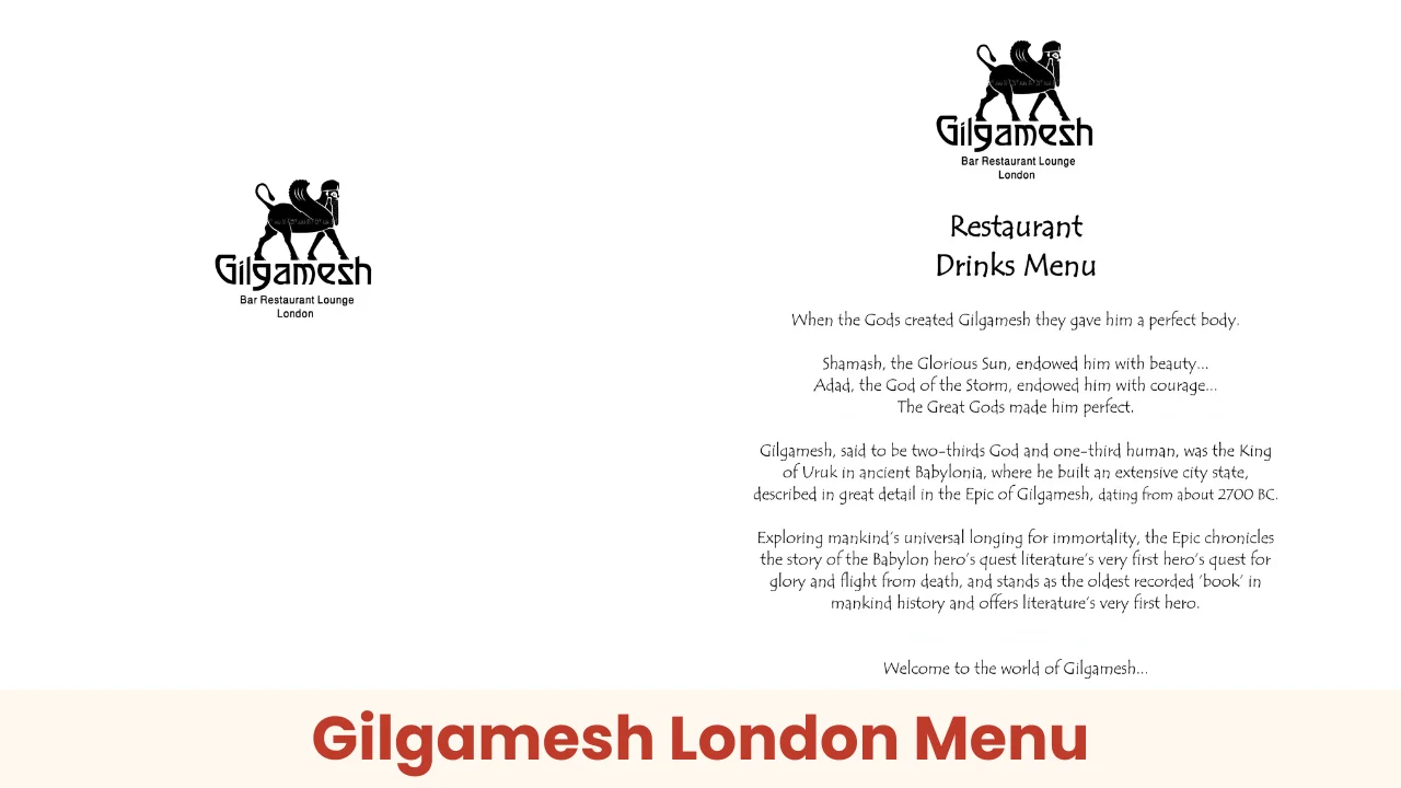 Gilgamesh London Menu