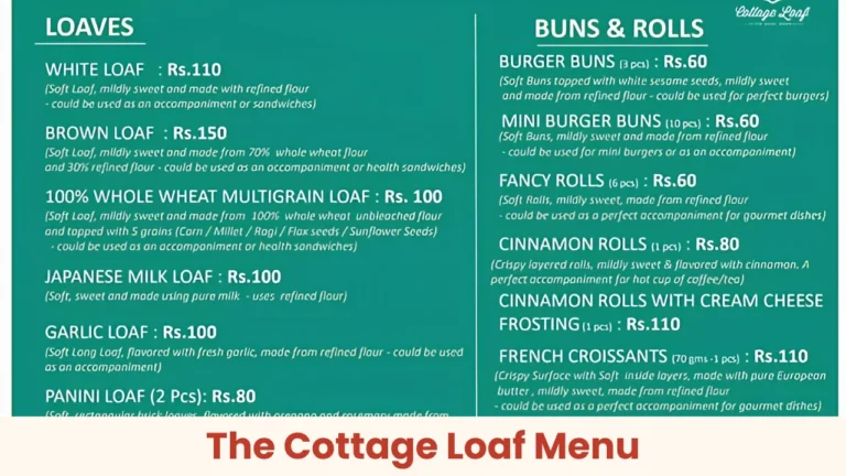 The Cottage Loaf Menu