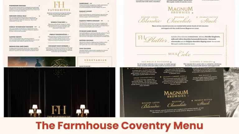 The Farmhouse Coventry Menu