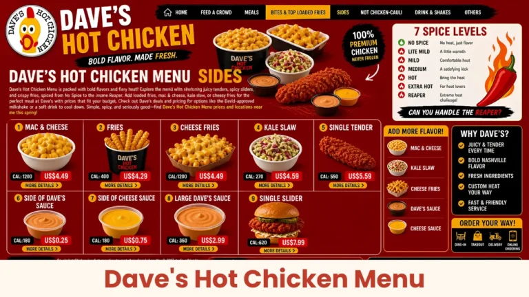 Dave's Hot Chicken Menu