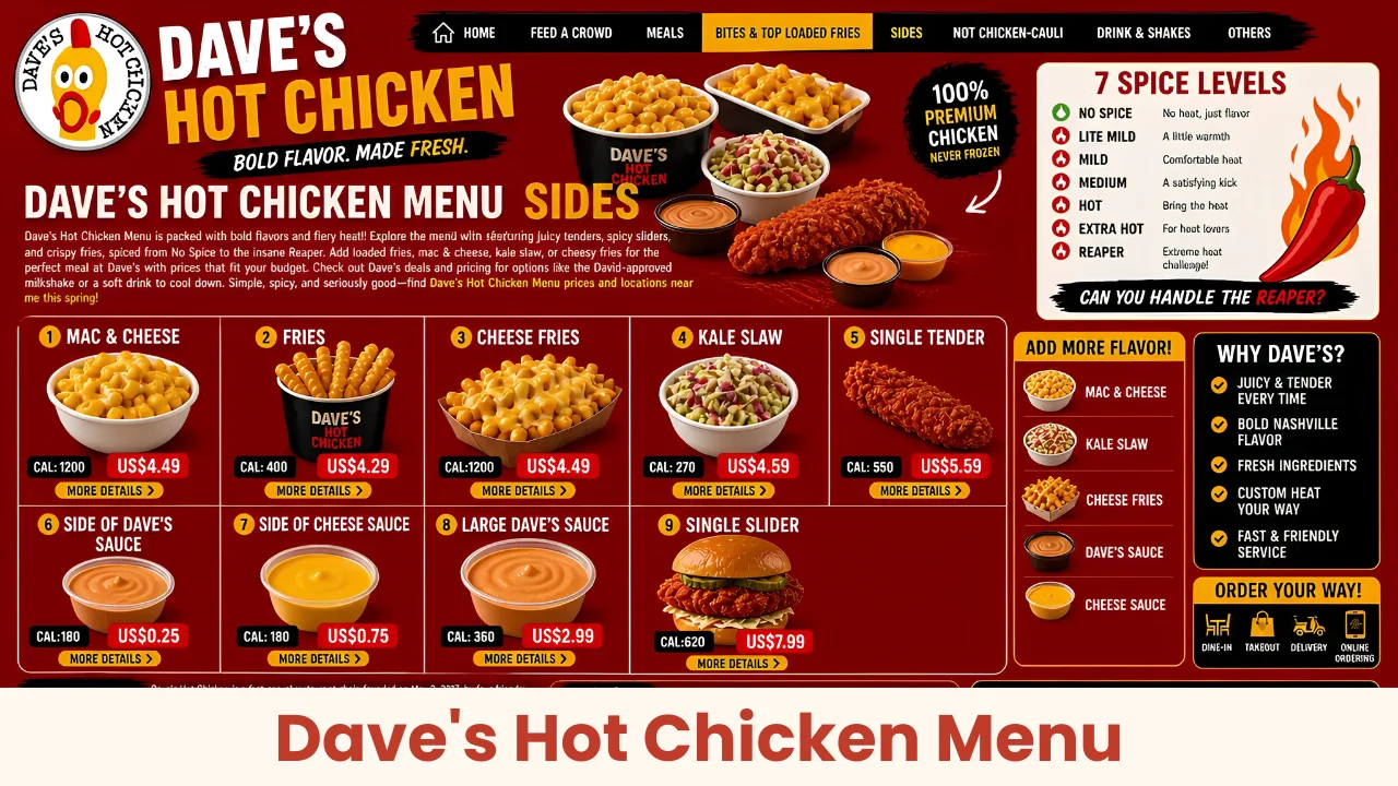 Dave's Hot Chicken Menu