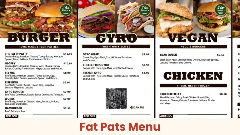 Fat Pats Menu