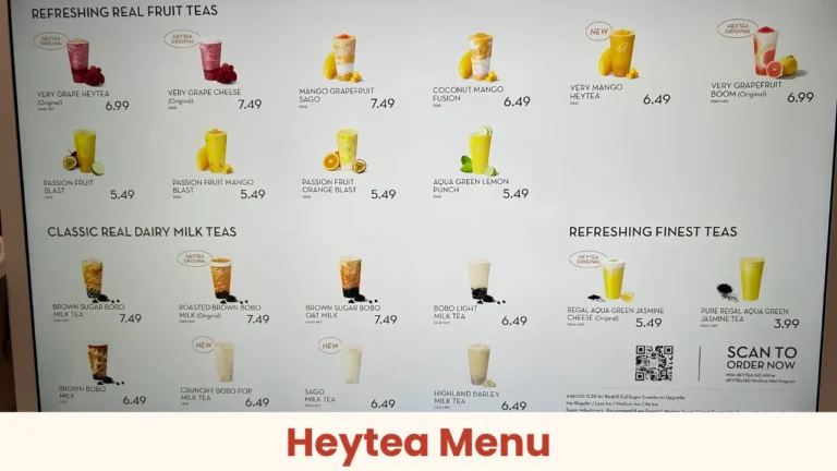 Heytea Menu