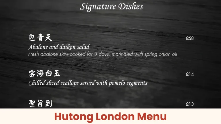 Hutong London Menu