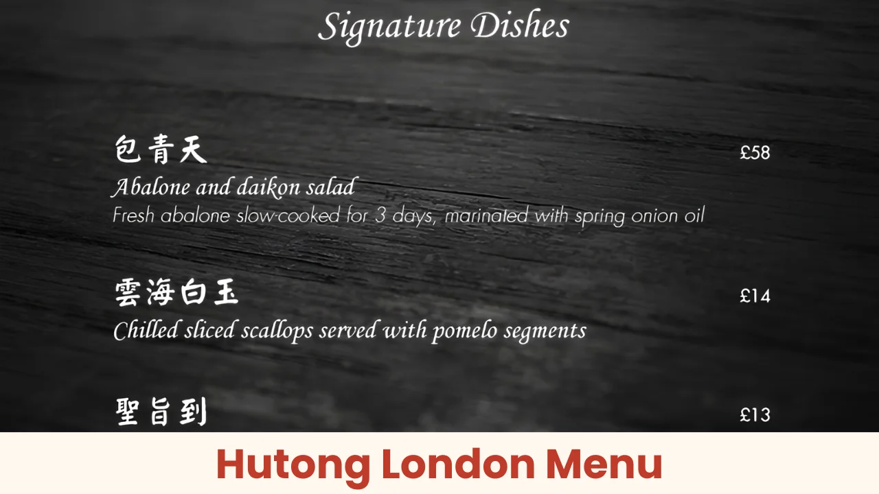 Hutong London Menu