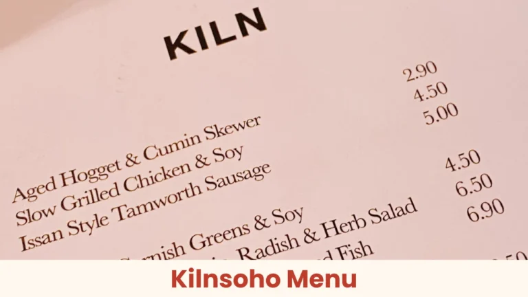 Kilnsoho Menu