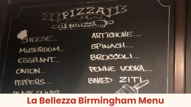 La Bellezza Birmingham Menu