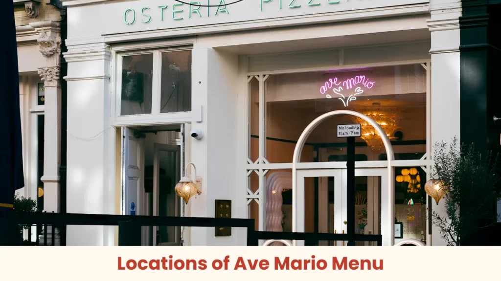 Locations of Ave Mario Menu
