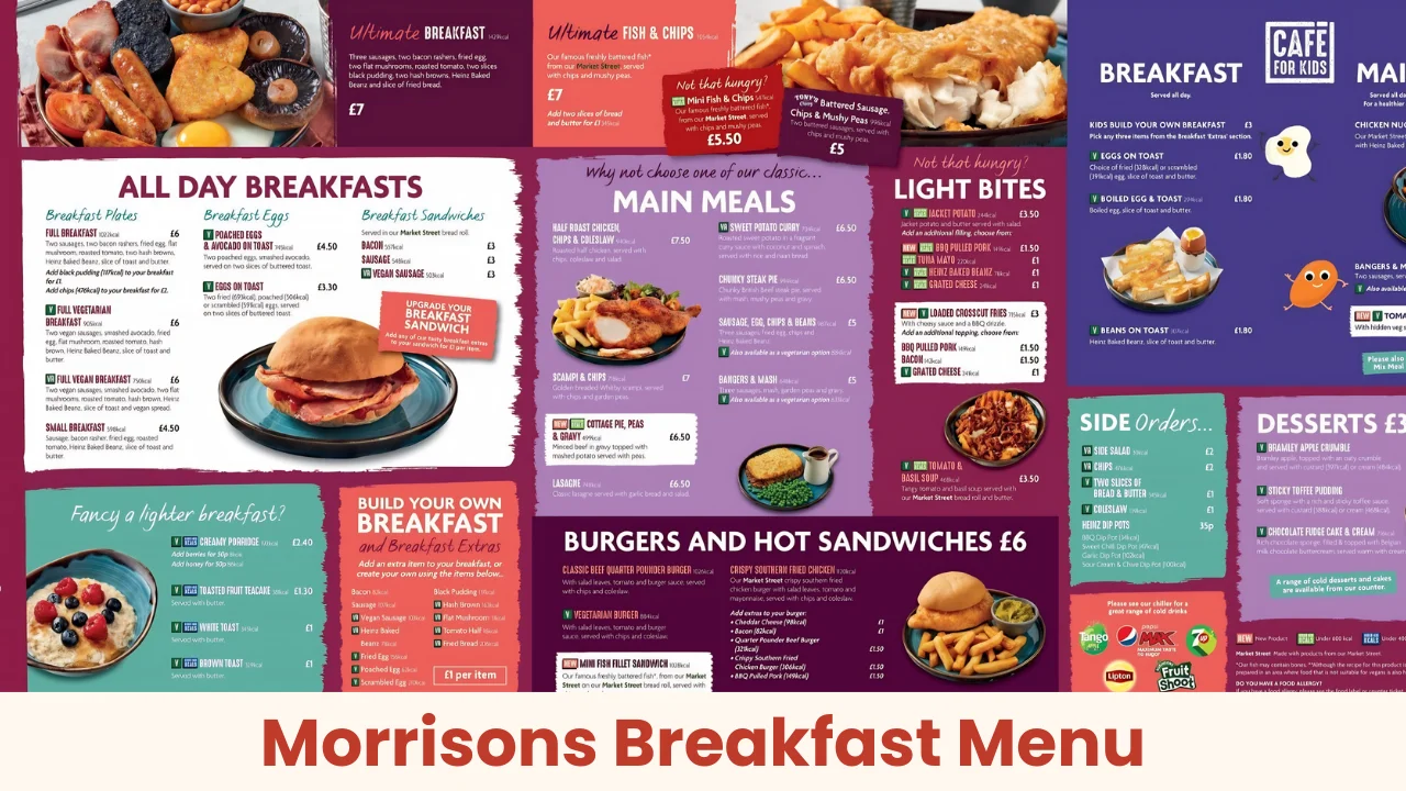 Morrisons Breakfast Menu