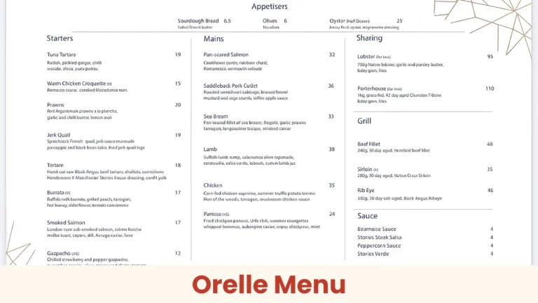 Orelle Menu