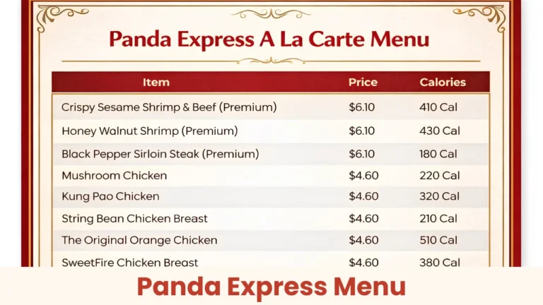Panda Express Menu