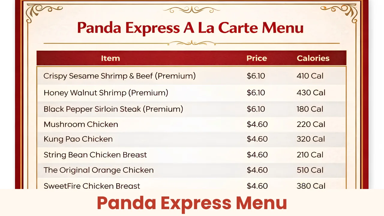 Panda Express Menu