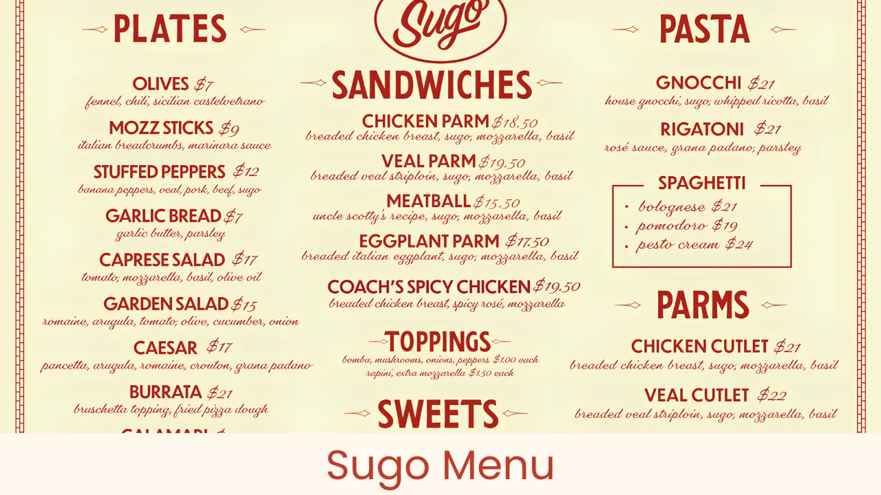 Sugo Menu