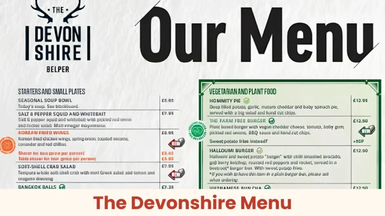 The Devonshire Menu