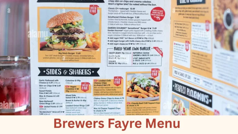 Brewers Fayre Menu