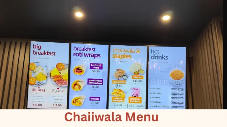 Chaiiwala Menu