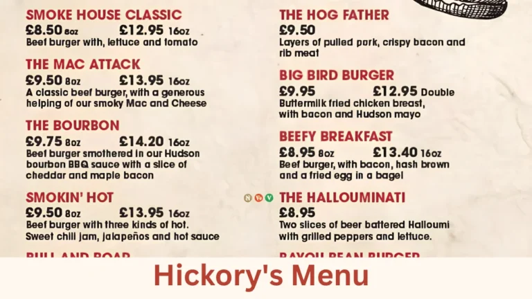 Hickory's Menu
