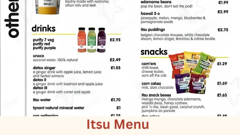 Itsu Menu