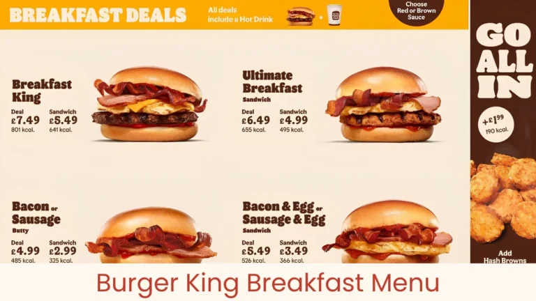 Burger King Breakfast Menu