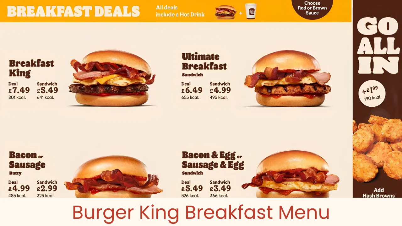 Burger King Breakfast Menu