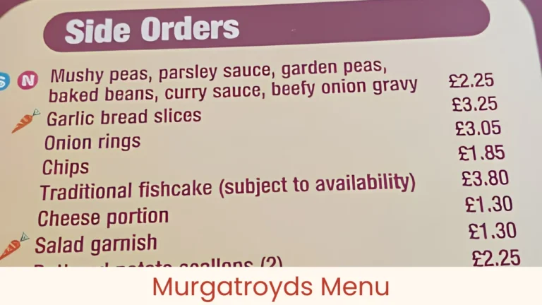 Murgatroyds Menu