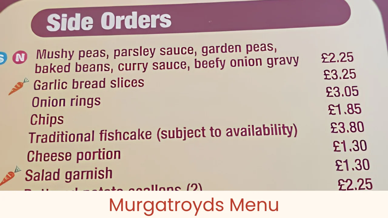 Murgatroyds Menu
