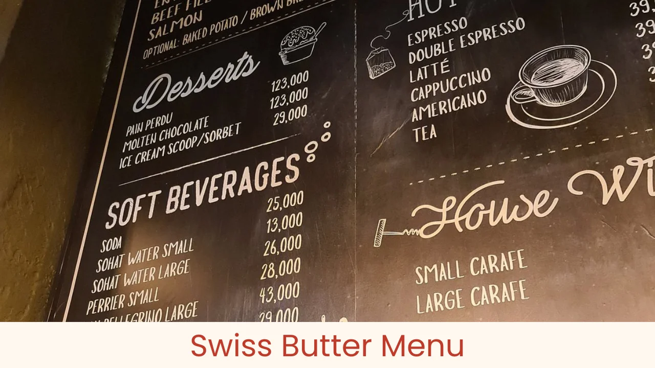 Swiss Butter Menu