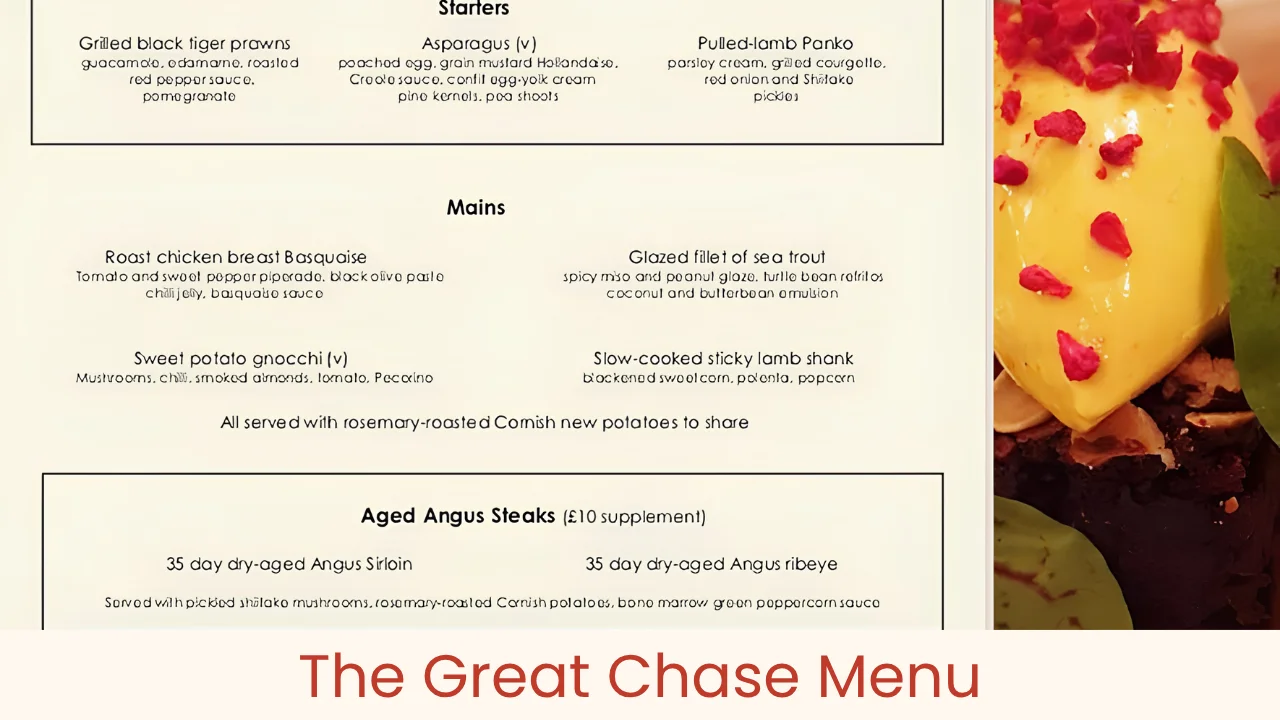 The Great Chase Menu