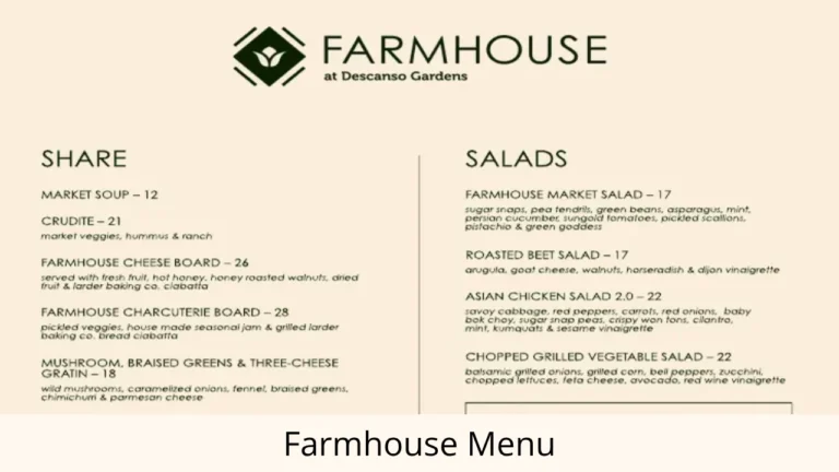 Farmhouse Menu