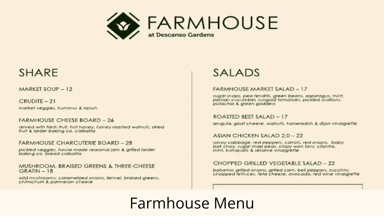 Farmhouse Menu
