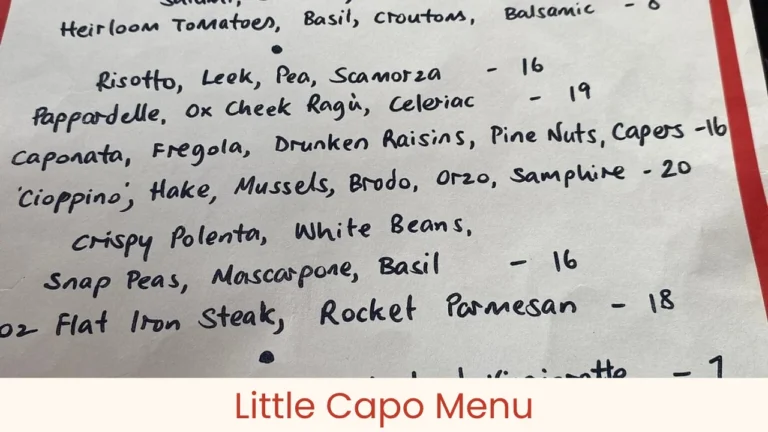 Little Capo Menu