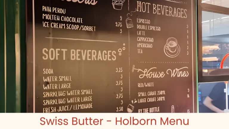 Swiss Butter - Holborn Menu