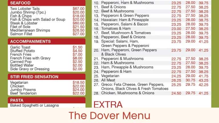 The Dover Menu