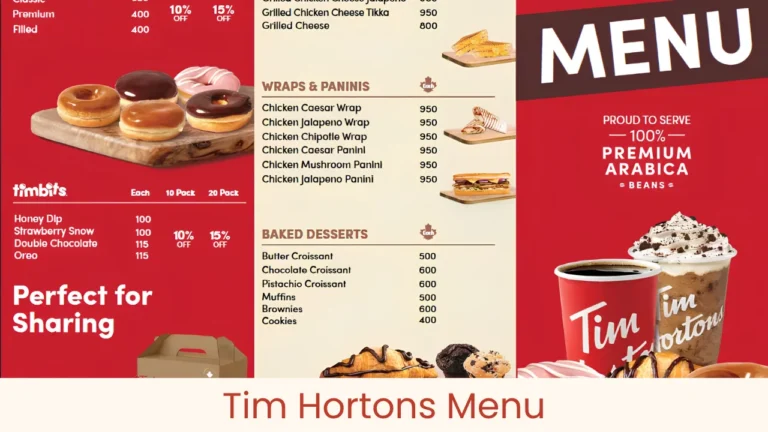 Tim Hortons Menu