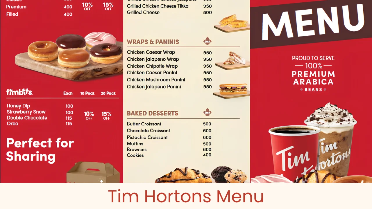 Tim Hortons Menu
