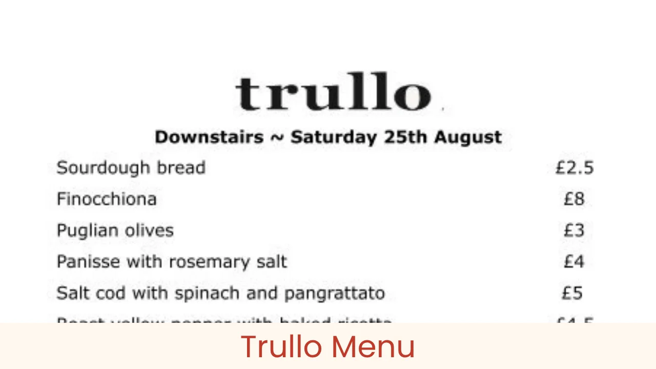 Trullo Menu